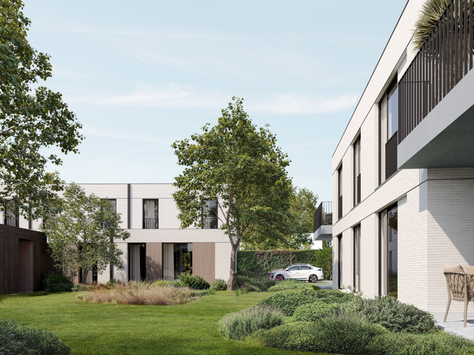 Moderne nieuwbouwwoningen in een rustig en groen kader nabij het centrum